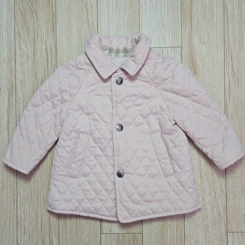 Burberry Blush Pink Quilted Kids Puffer Coat